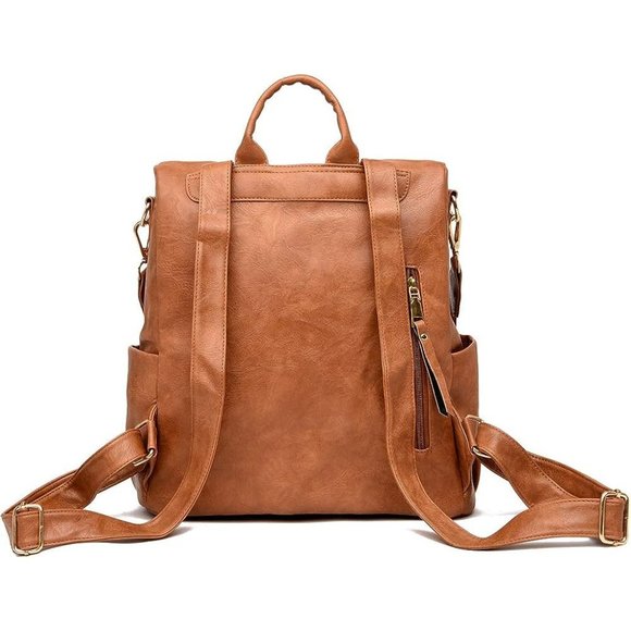 Women Brown Travel Backpack with Tassel main image 4